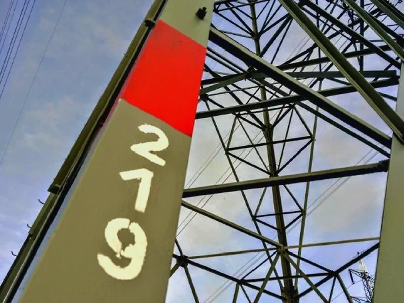 Hotovo – finální ošetření konstrukce č. 219 (400 kV), pohled na detail proti obloze